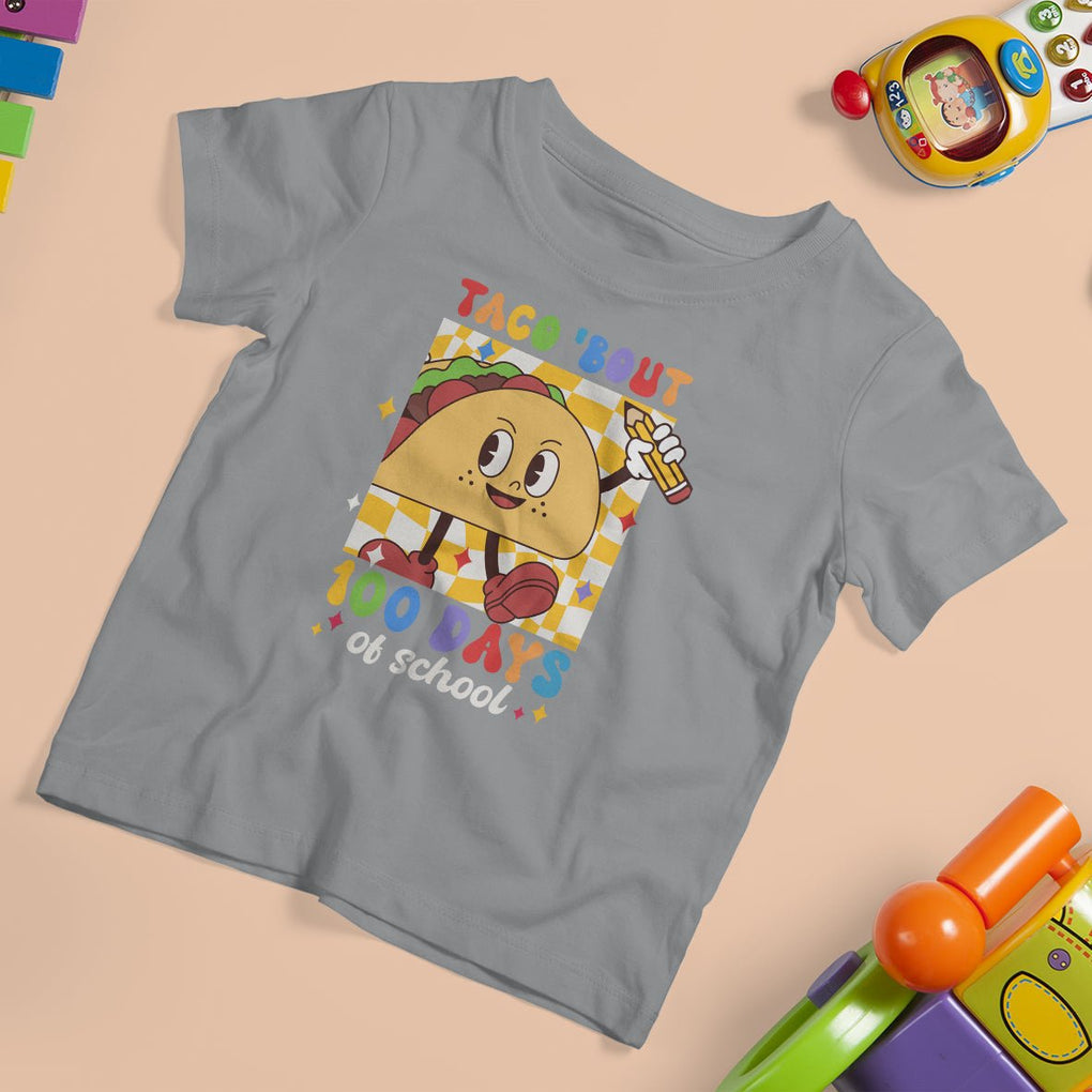 100th Day Of School T Shirt For Kid Taco Bout 100 Days Mexico Food TS09 Sport Gray Printyourwear