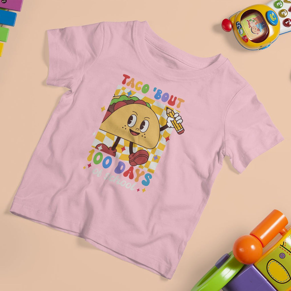 100th Day Of School T Shirt For Kid Taco Bout 100 Days Mexico Food TS09 Light Pink Printyourwear