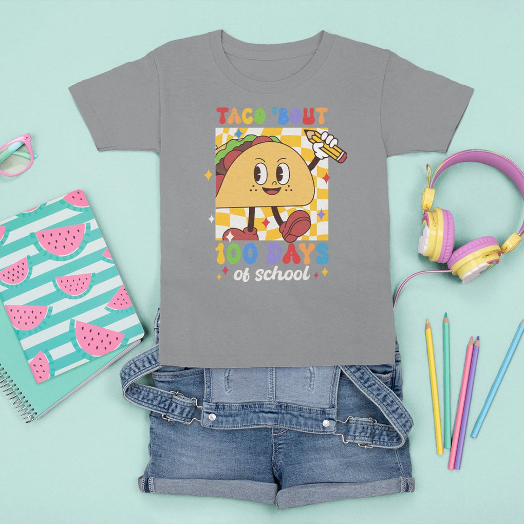 100th Day Of School T Shirt For Kid Taco Bout 100 Days Mexico Food TS09 Sport Gray Printyourwear