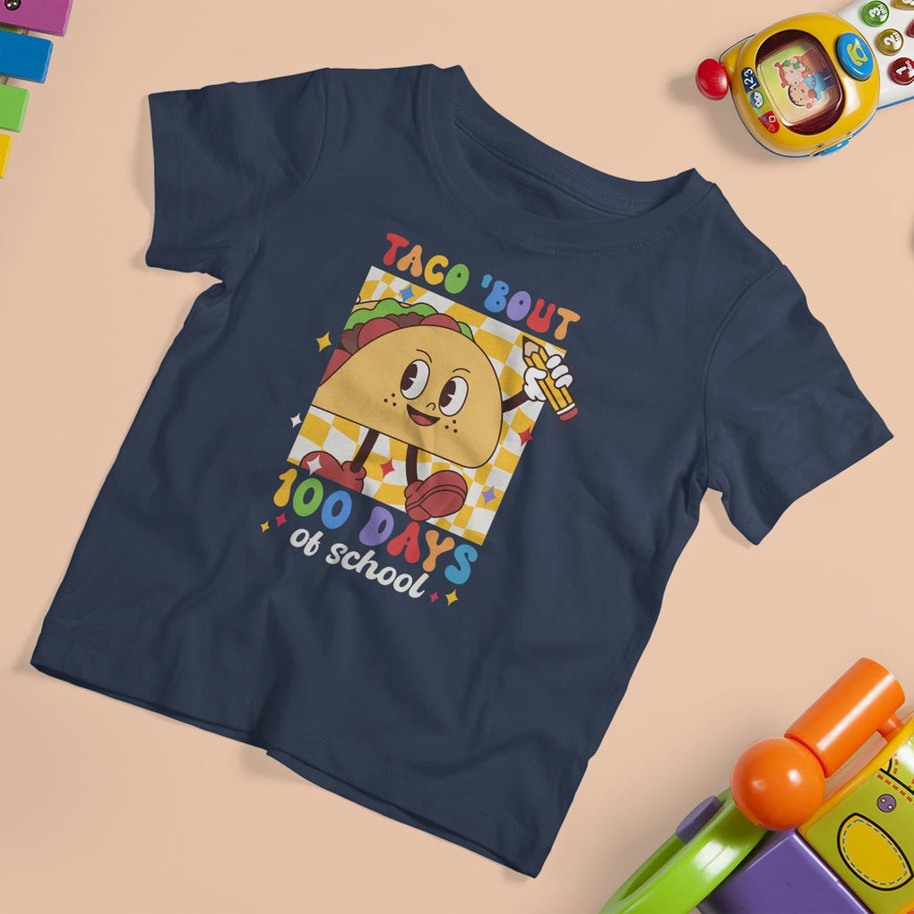 100th Day Of School T Shirt For Kid Taco Bout 100 Days Mexico Food TS09 Navy Printyourwear
