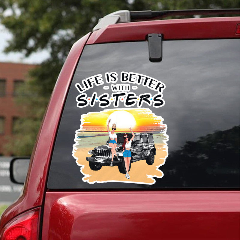 Personalized JP Decal Life Is Better With Sisters CTM package 13x13cm Custom - Printyourwear