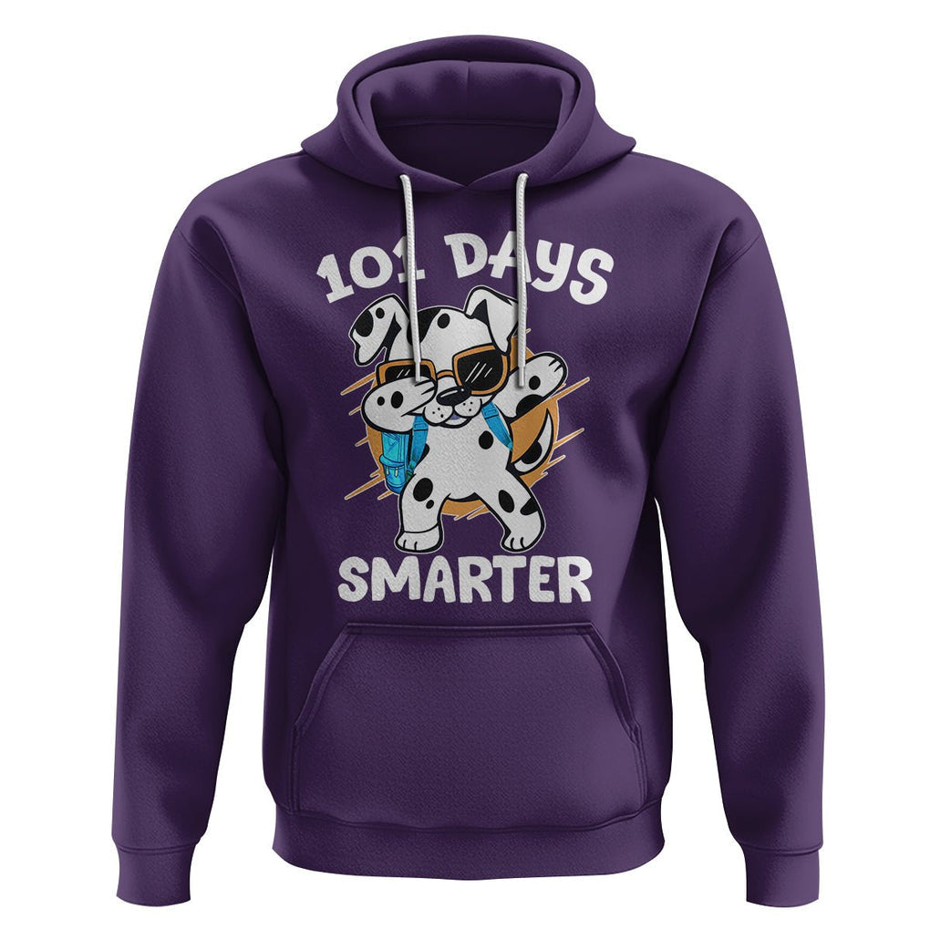 101 Days of School Dalmatian Dog Hoodie Dabbing 101 Days Smarter TS02 Purple Printyourwear