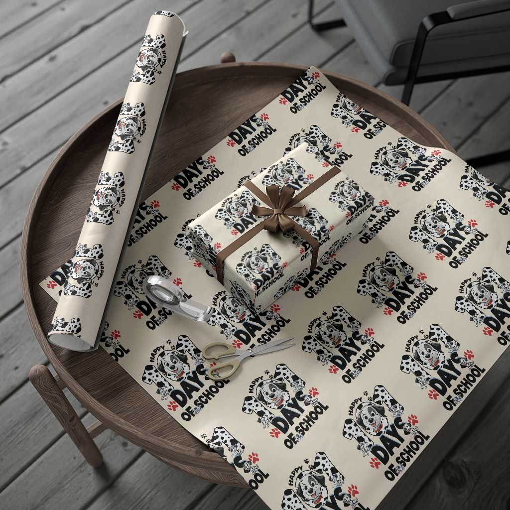 101 Days Of School Dalmatian Dogs Wrapping Paper Roll Happy 101th Day TS02 Beige Print Your Wear