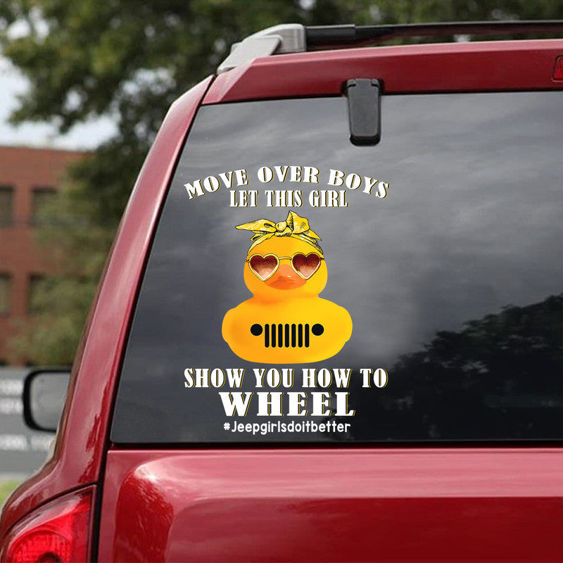 Personalized JP Decal Move Over Boys Lets This Girl Show You How To Wheel Christmas CTM package 13x13cm Custom - Printyourwear