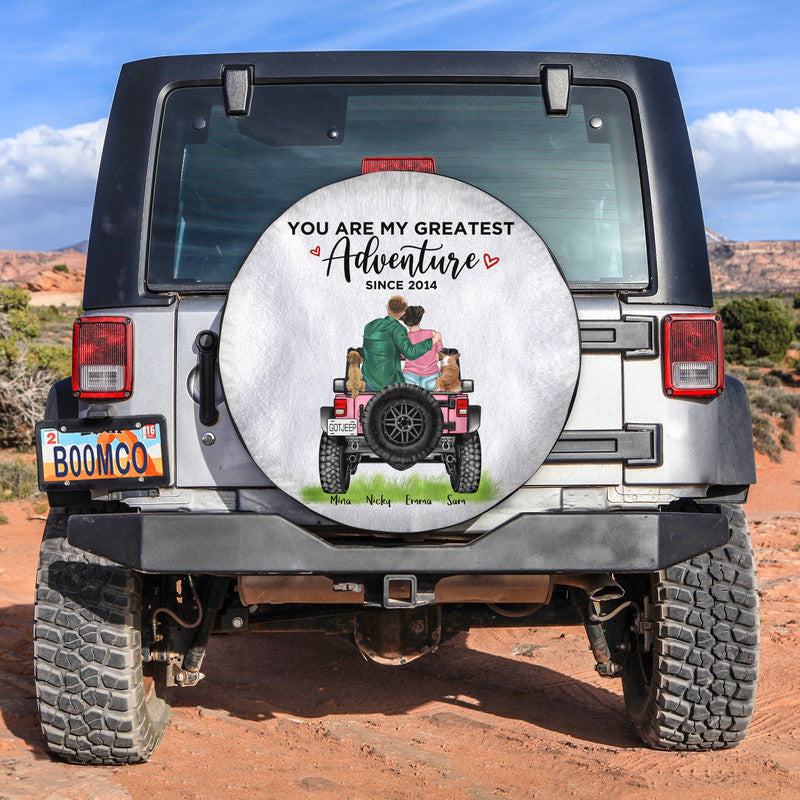 Custom JP Tire Cover With Camera Hole, You Are My Greatest Adventure Spare Tire Cover CTM Custom - Printyourwear