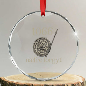 1066 Never Forget Crystal Glass Ornament Battle of Hastings Old English Anglo Saxon Warrior Medieval Shield TS02 Transparent Glass 3'' Circle Print Your Wear