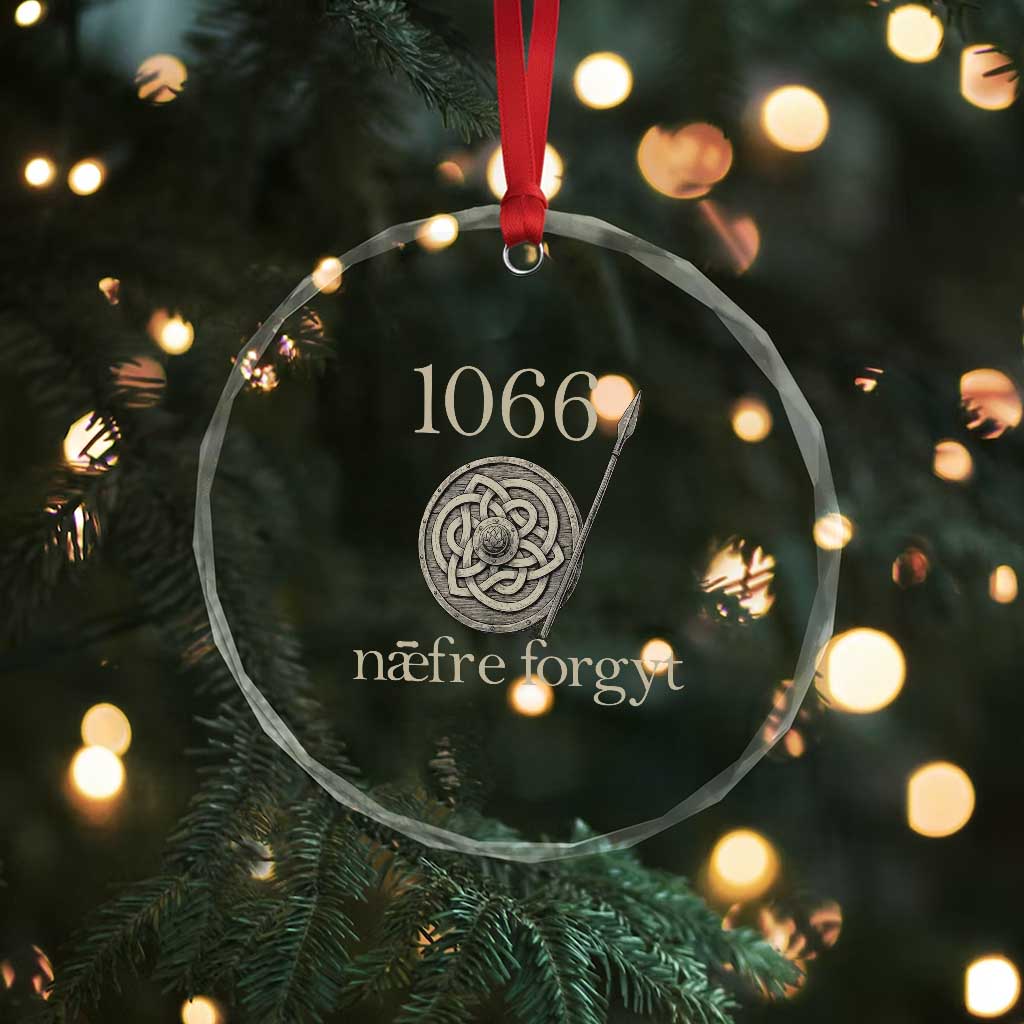 1066 Never Forget Crystal Glass Ornament Battle of Hastings Old English Anglo Saxon Warrior Medieval Shield TS02 Print Your Wear