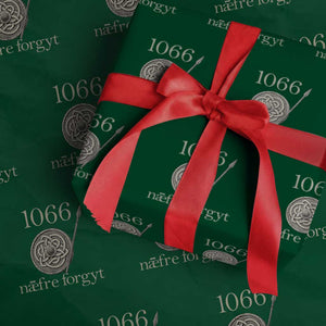 1066 Never Forget Wrapping Paper Roll Battle of Hastings Old English Anglo Saxon Warrior Medieval Shield TS02 Green Print Your Wear