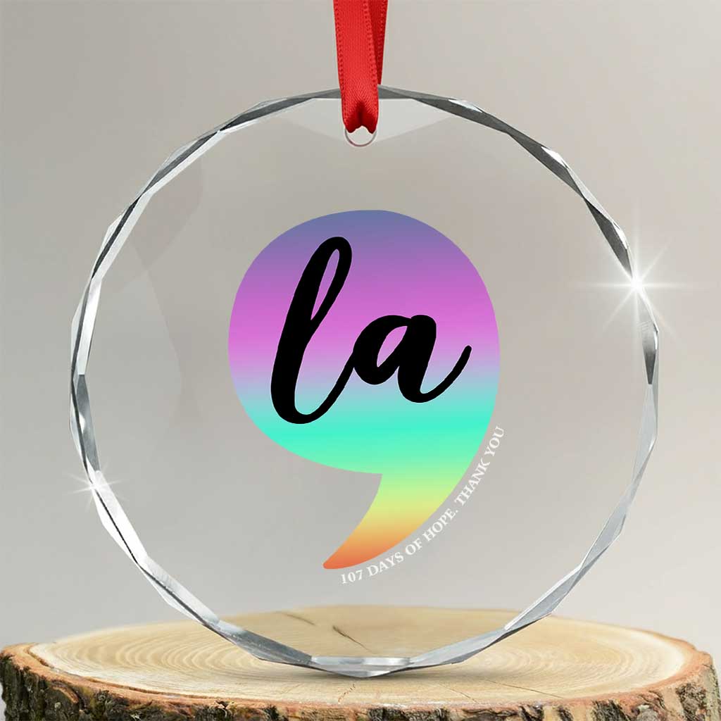107 Days of Hope Thank You Kamala Crystal Glass Ornament Comma La Kamala Harris TS10 Transparent Glass 3'' Circle Print Your Wear