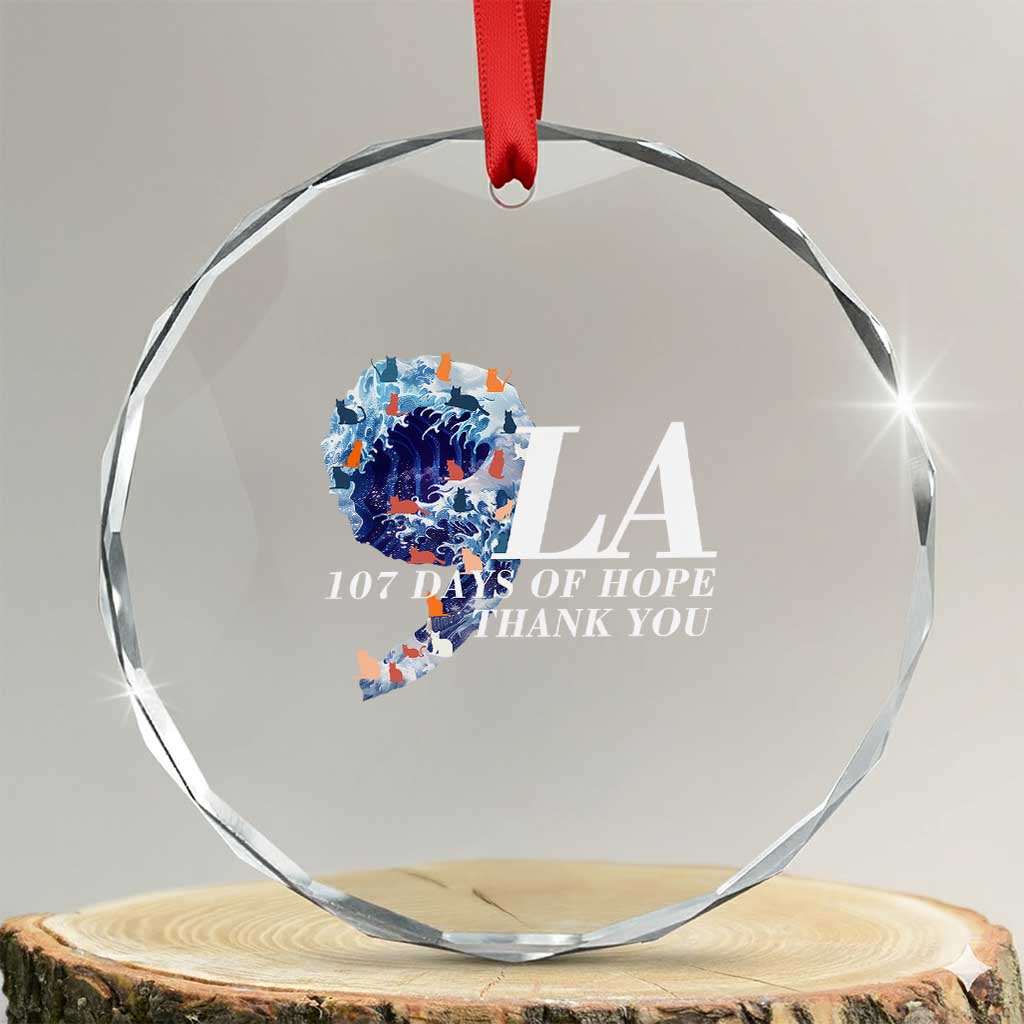 107 Days of Hope Thank You Kamala Crystal Glass Ornament The Great Wave Kanagawa Japanese Cat TS10 Transparent Glass 3'' Circle Print Your Wear