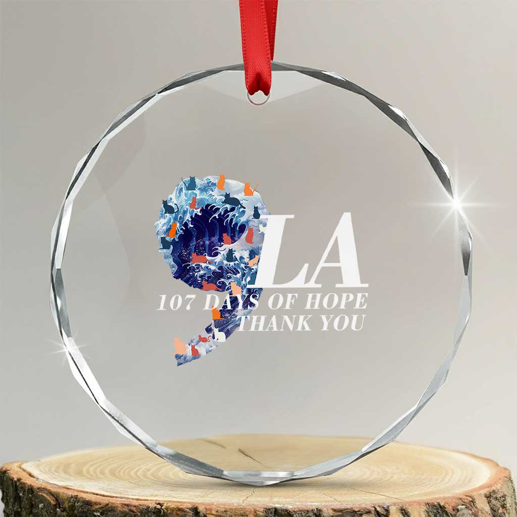 107 Days of Hope Thank You Kamala Crystal Glass Ornament The Great Wave Kanagawa Japanese Cat TS10 Transparent Glass 3'' Circle Print Your Wear