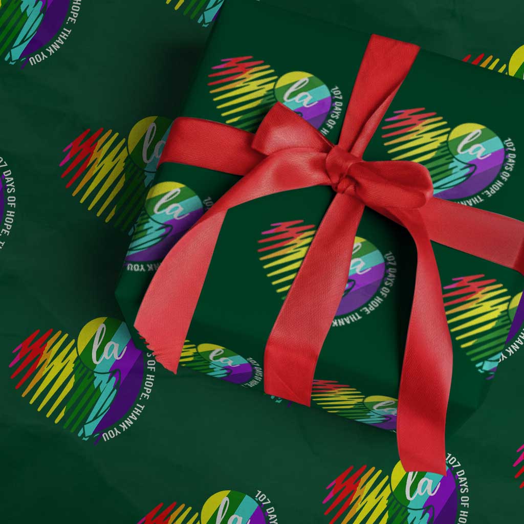 107 Days of Hope Thank You Kamala Wrapping Paper Roll Comma La TS10 Green Print Your Wear