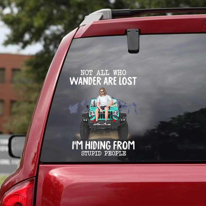 Personalized JP Decal Not All Who Wander Are Lost Black CTM package 13x13cm Custom - Printyourwear
