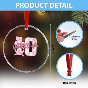 10th Birthday Crystal Glass Ornament Double Digits Pink Coquette Bow 10 Year Old Aesthetic TS11 Print Your Wear