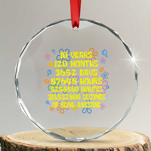 10th Birthday Gifts Crystal Glass Ornament Flowers 10 Years Of Being Awesome 10 Year Old Bday TS10 Transparent Glass 3'' Circle Print Your Wear