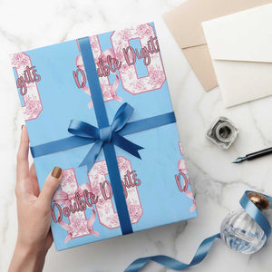 10th Birthday Wrapping Paper Roll Double Digits Pink Coquette Bow 10 Year Old Aesthetic TS11 Light Blue Print Your Wear