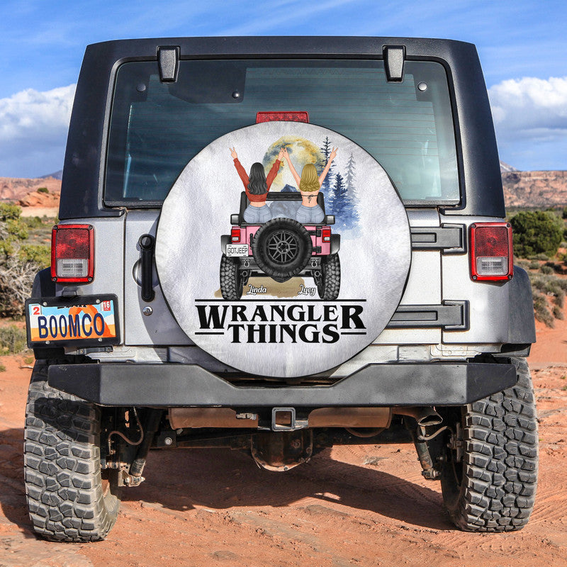 Custom JP Tire Cover With Camera Hole, Wrangler Things Spare Tire Cover CTM Custom - Printyourwear