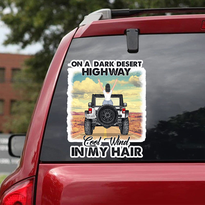 Personalized JP Decal On A Dark Desert Highway Cool Wind In My Hair CTM package 13x13cm Custom - Printyourwear