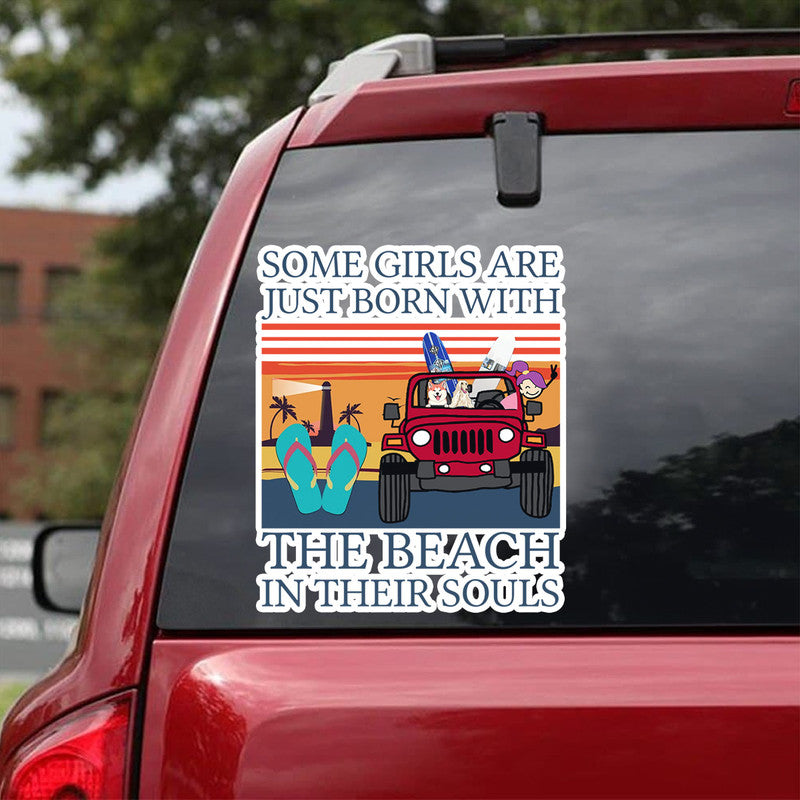 Personalized JP Decal Shirt JP Beach Dog Girl CTM package 13x13cm Custom - Printyourwear