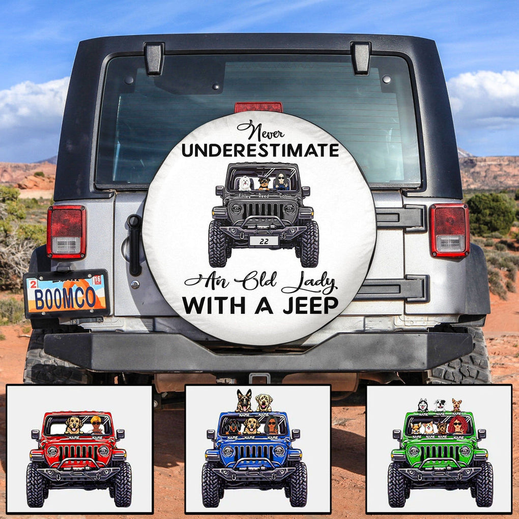 Personalized JP Tire Cover, Never Underestimate An Old Man Old Lady With A JP Dog CTM Custom - Printyourwear