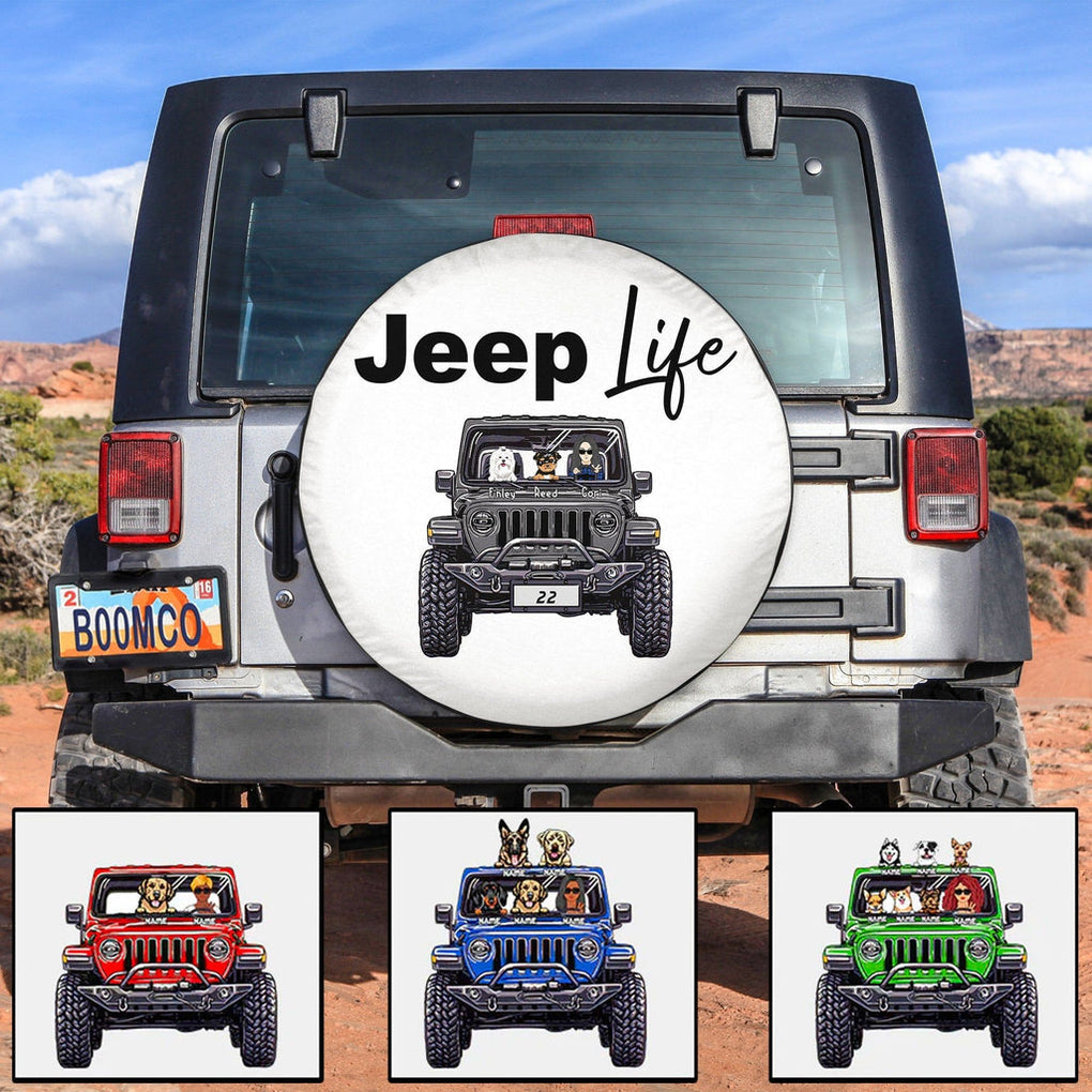 Personalized Jeep Life Tire Cover, Gift For Jeep Lovers CTM