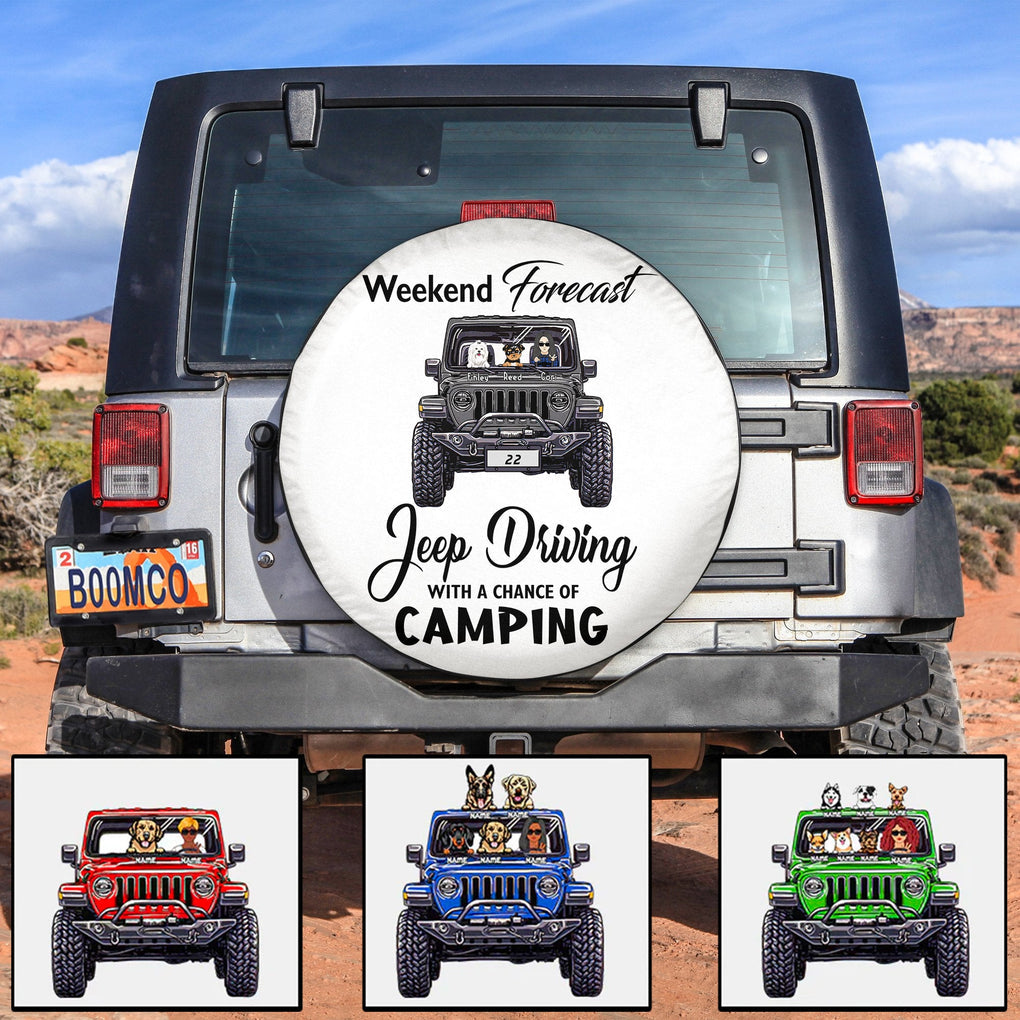 Personalized JP Tire Cover, Weekend Forecast JP Driving With A Chance Of Camping CTM Custom - Printyourwear