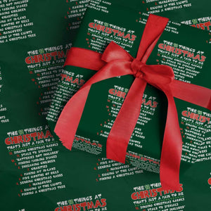 12 Pains of Christmas Parody Wrapping Paper Roll Funny Twist on the 12 Days of Christmas Tradition TS02 Green Print Your Wear