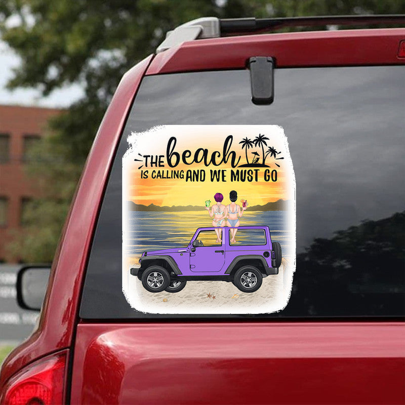 Personalized JP Decal The Beach Is Calling and We Must Go CTM package 13x13cm Custom - Printyourwear