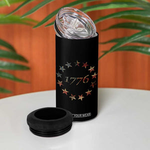 13 Star Flag Betsy Ross Distressed American Flag 1776 USA 4 in 1 Can Cooler Tumbler 4th Of July TS11 Print Your Wear