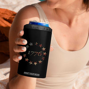 13 Star Flag Betsy Ross Distressed American Flag 1776 USA 4 in 1 Can Cooler Tumbler 4th Of July TS11 Print Your Wear