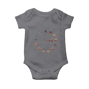 13 Star Flag Betsy Ross Distressed American Flag 1776 USA Baby Onesie 4th Of July TS11 Charcoal Print Your Wear