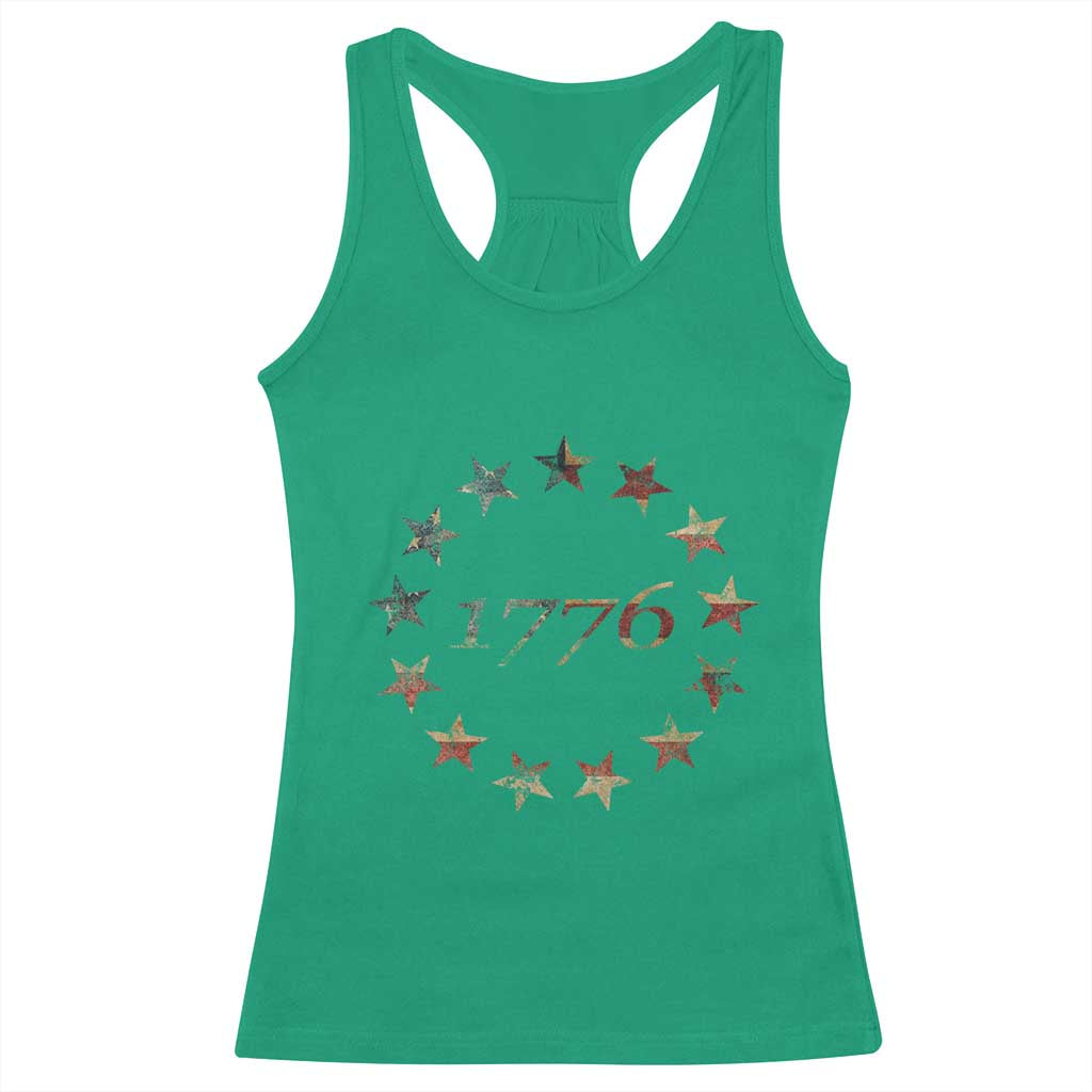 13 Star Flag Betsy Ross Distressed American Flag 1776 USA Racerback Tank Top 4th Of July TS11 Irish Green Print Your Wear