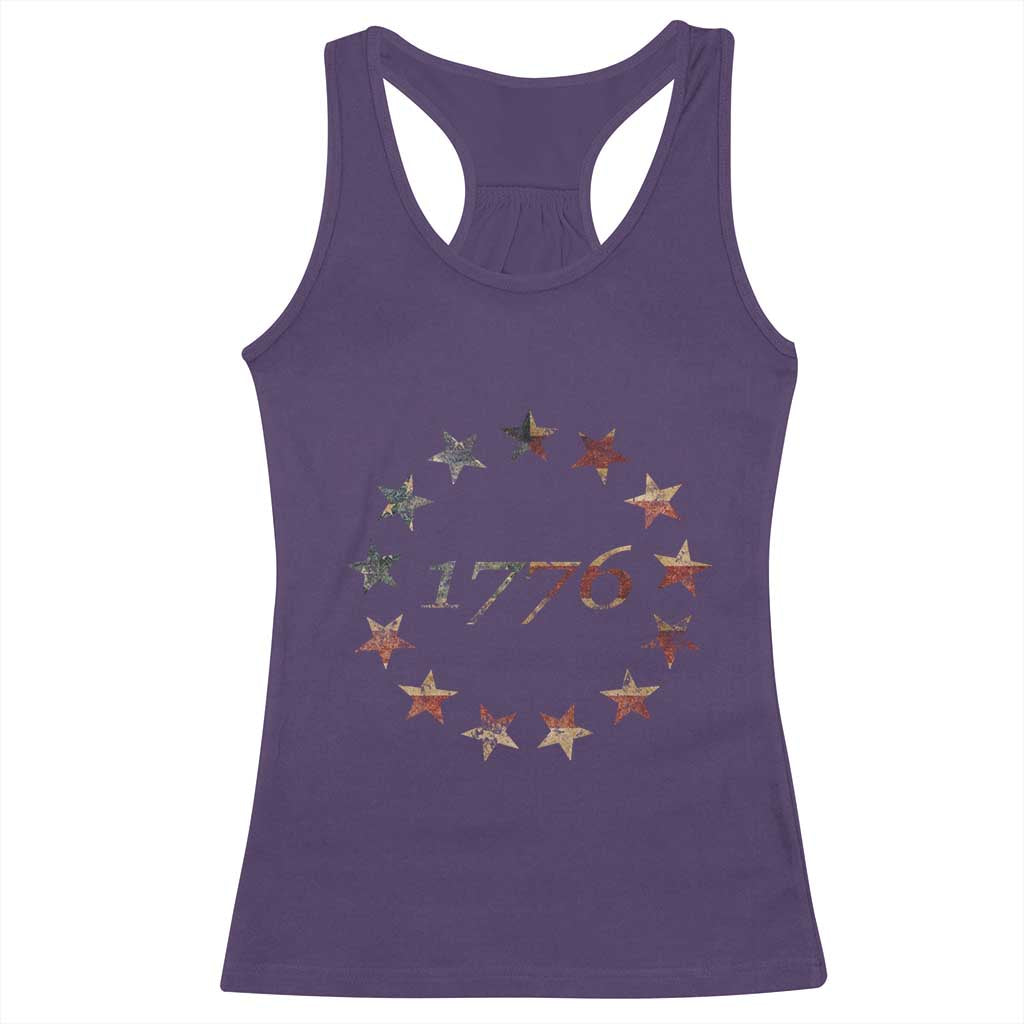 13 Star Flag Betsy Ross Distressed American Flag 1776 USA Racerback Tank Top 4th Of July TS11 Purple Print Your Wear