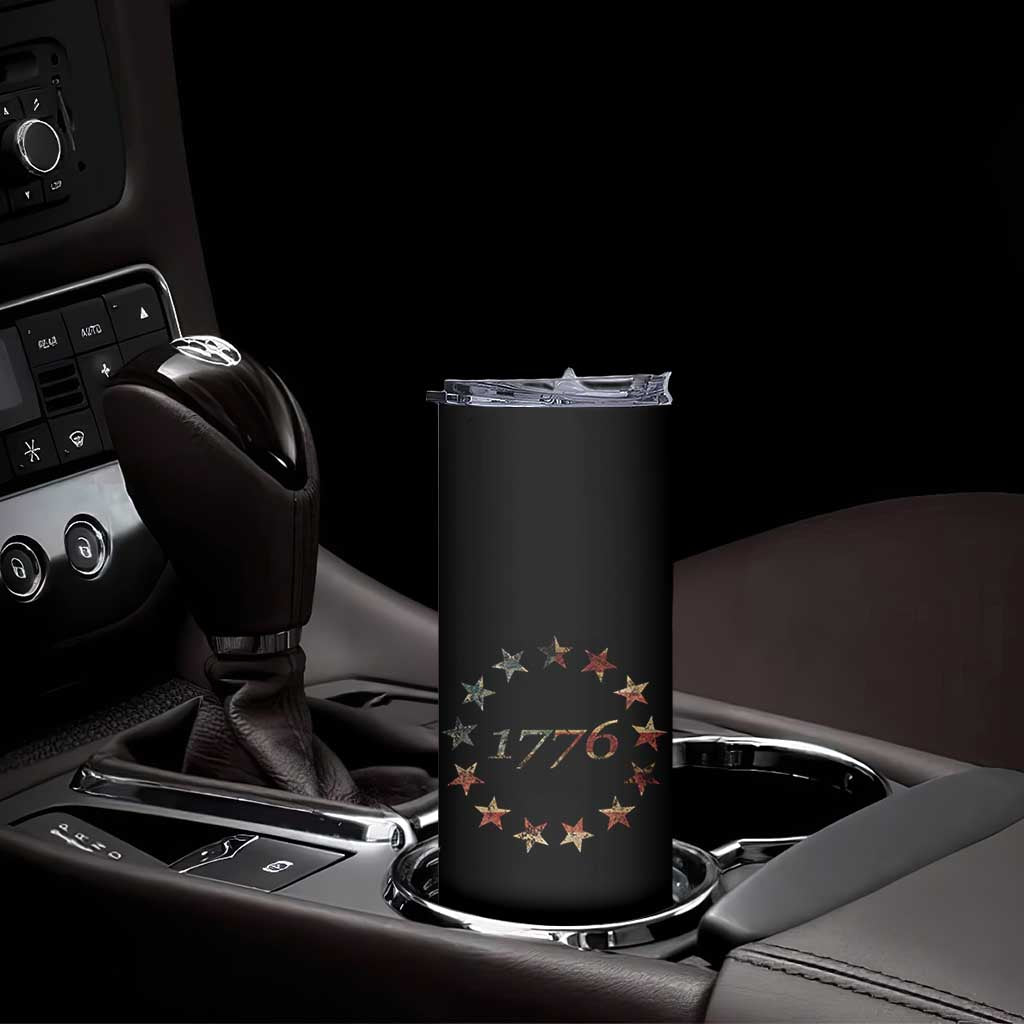 13 Star Flag Betsy Ross Distressed American Flag 1776 USA Skinny Tumbler 4th Of July TS11 Print Your Wear