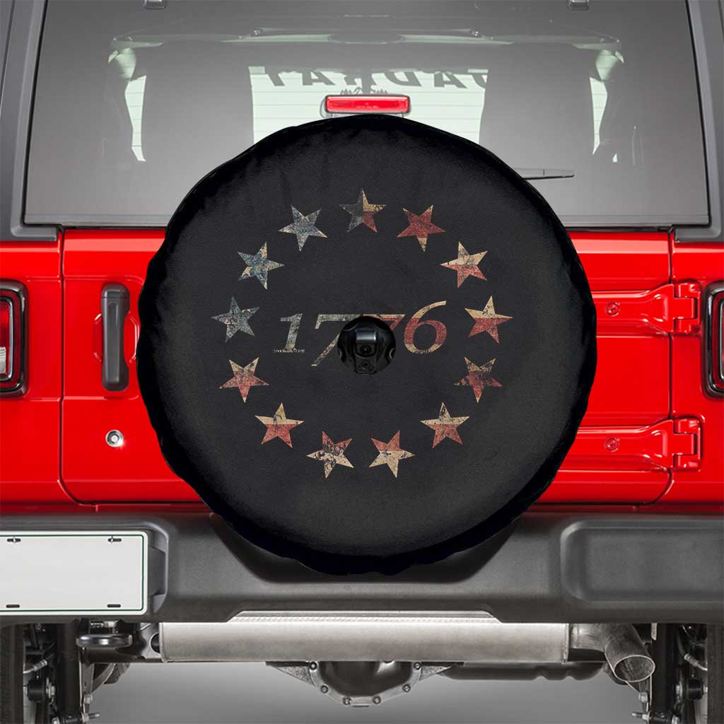 13 Star Flag Betsy Ross Distressed American Flag 1776 USA Spare Tire Cover 4th Of July TS11 Black Print Your Wear