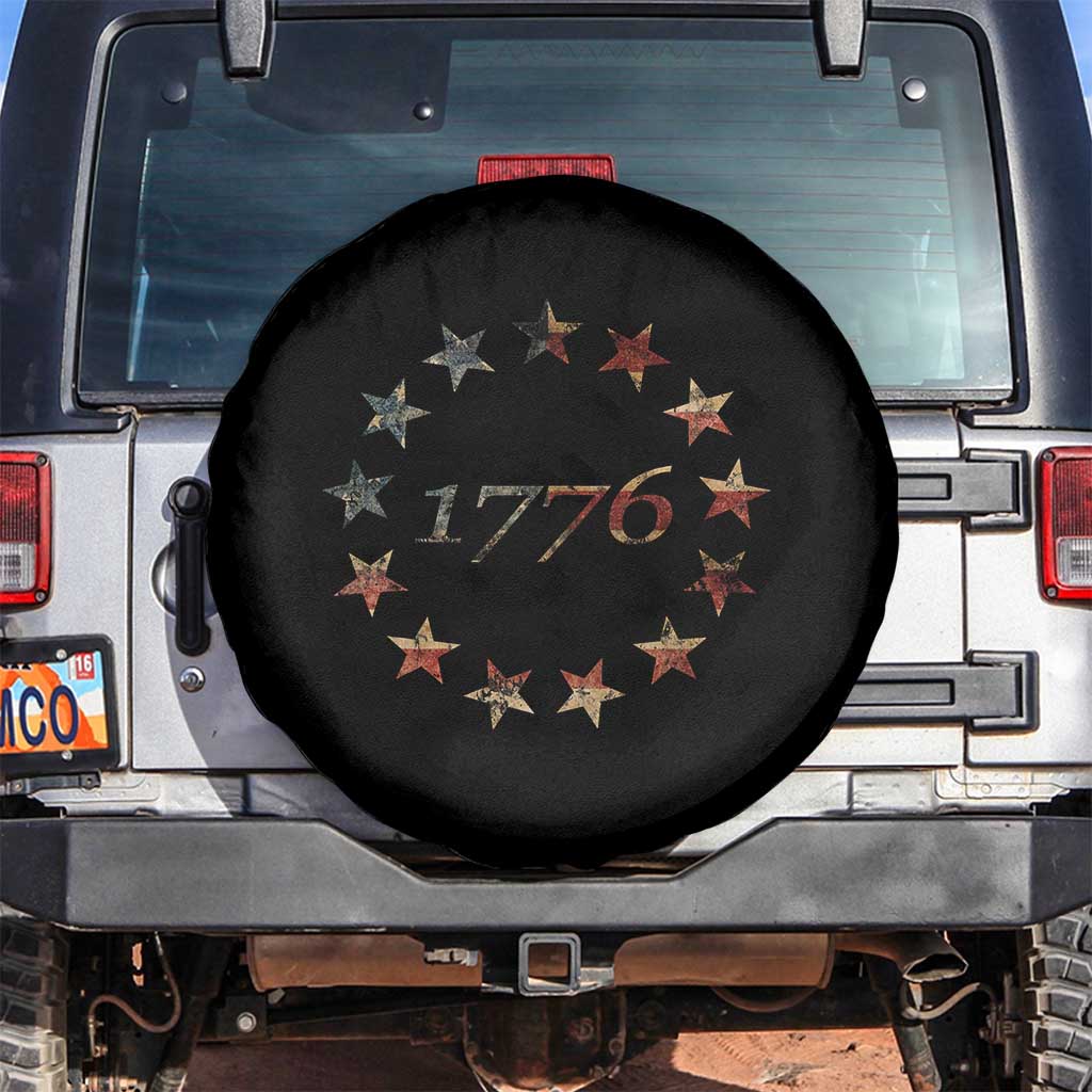 13 Star Flag Betsy Ross Distressed American Flag 1776 USA Spare Tire Cover 4th Of July TS11 No hole Black Print Your Wear