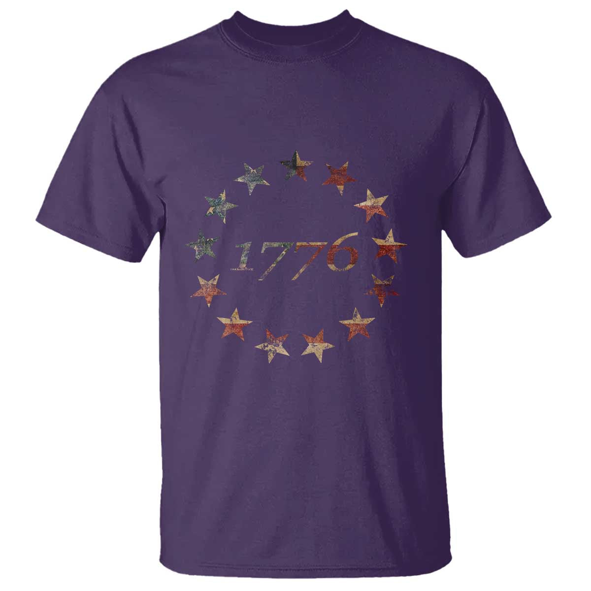13 Star Flag Betsy Ross Distressed American Flag 1776 USA T Shirt 4th Of July TS11 Purple Print Your Wear