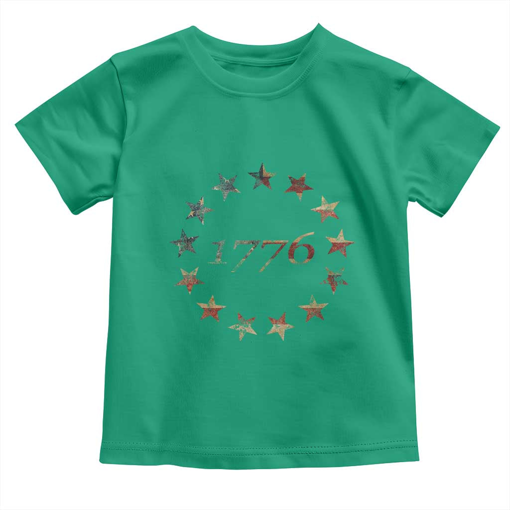 13 Star Flag Betsy Ross Distressed American Flag 1776 USA Toddler T Shirt 4th Of July TS11 Irish Green Print Your Wear