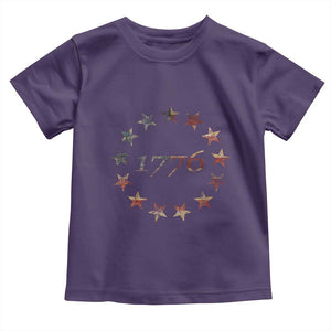 13 Star Flag Betsy Ross Distressed American Flag 1776 USA Toddler T Shirt 4th Of July TS11 Purple Print Your Wear