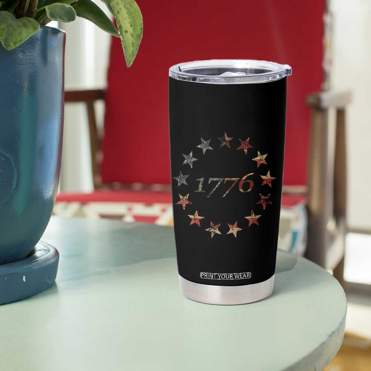 13 Star Flag Betsy Ross Distressed American Flag 1776 USA Tumbler Cup 4th Of July TS11 Print Your Wear