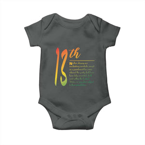 13th Amendment of U.S. Constitution Baby Onesie Juneteenth Black History TS11 Dark Heather Print Your Wear