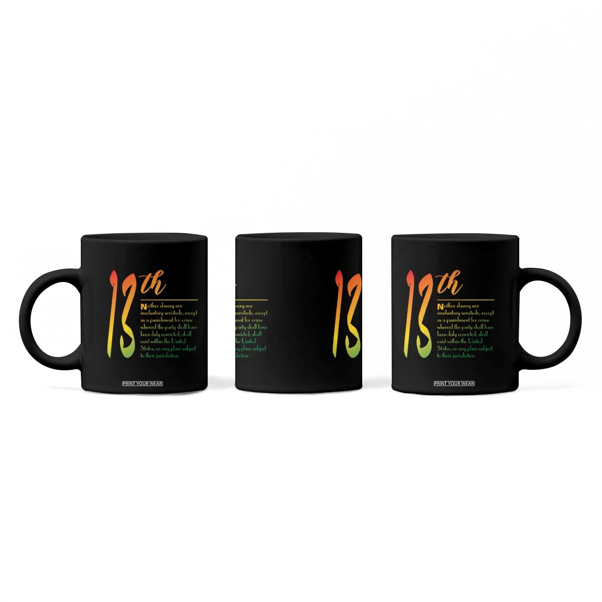 13th Amendment of U.S. Constitution Coffee Mug Juneteenth Black History TS11 Print Your Wear