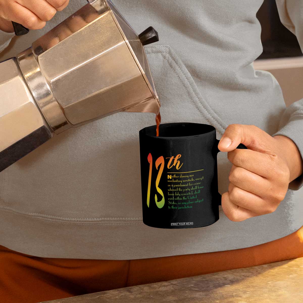 13th Amendment of U.S. Constitution Coffee Mug Juneteenth Black History TS11 Print Your Wear
