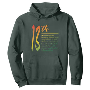13th Amendment of U.S. Constitution Hoodie Juneteenth Black History TS11 Dark Forest Green Print Your Wear