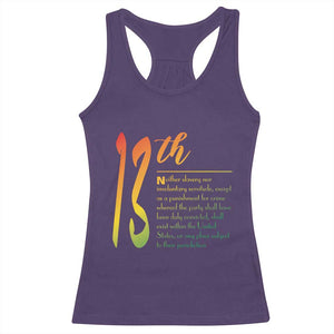 13th Amendment of U.S. Constitution Racerback Tank Top Juneteenth Black History TS11 Purple Print Your Wear