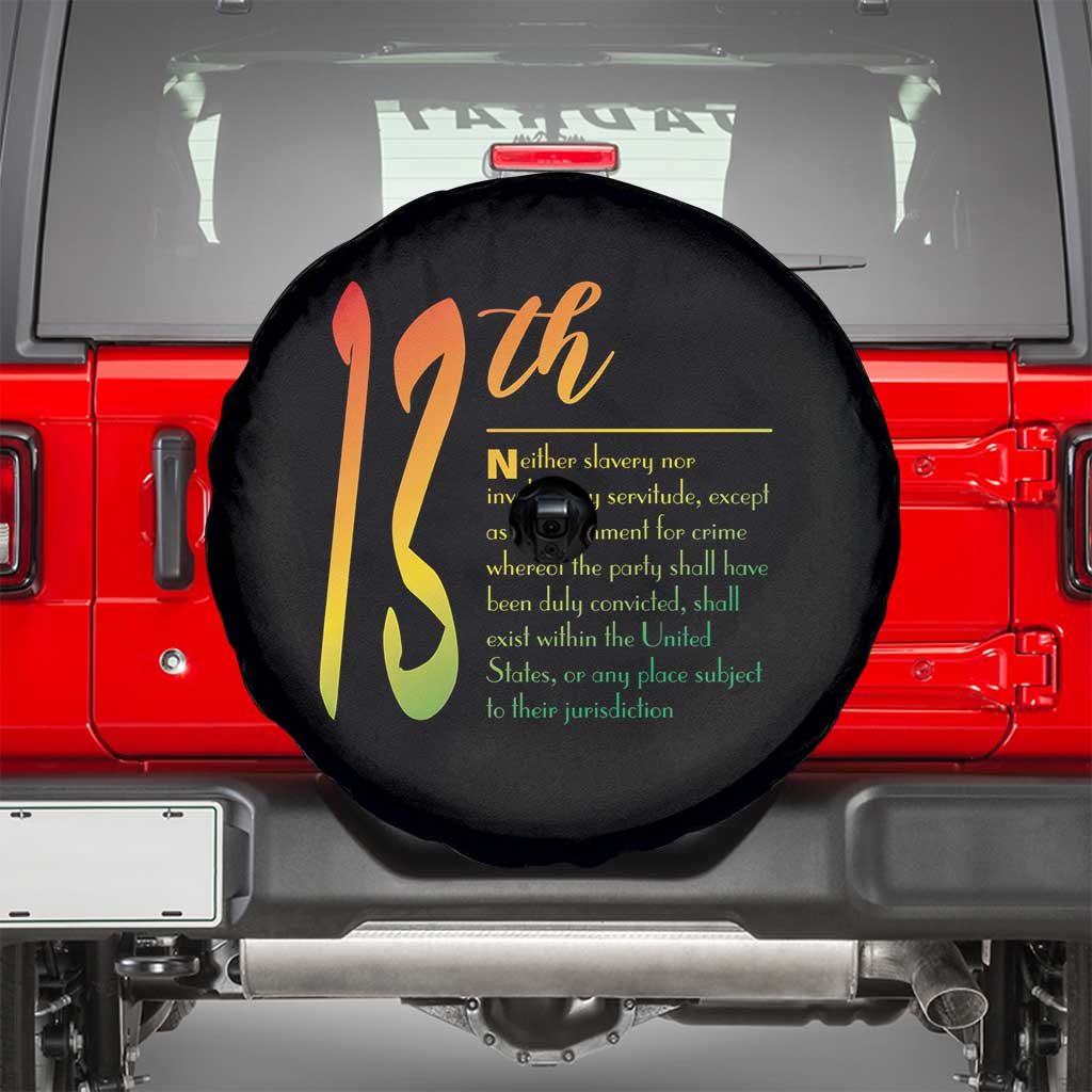 13th Amendment of U.S. Constitution Spare Tire Cover Juneteenth Black History TS11 Black Print Your Wear