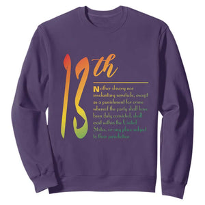 13th Amendment of U.S. Constitution Sweatshirt Juneteenth Black History TS11 Purple Print Your Wear