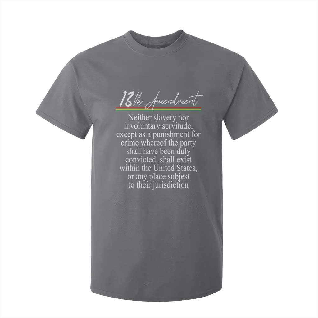 13th Amendment of U.S. Constitution T Shirt For Kid Juneteenth 1865 Black History TS11 Charcoal Print Your Wear