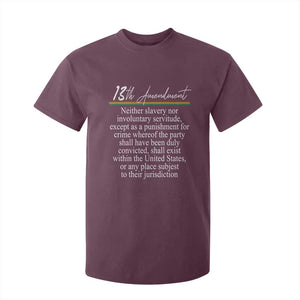 13th Amendment of U.S. Constitution T Shirt For Kid Juneteenth 1865 Black History TS11 Maroon Print Your Wear