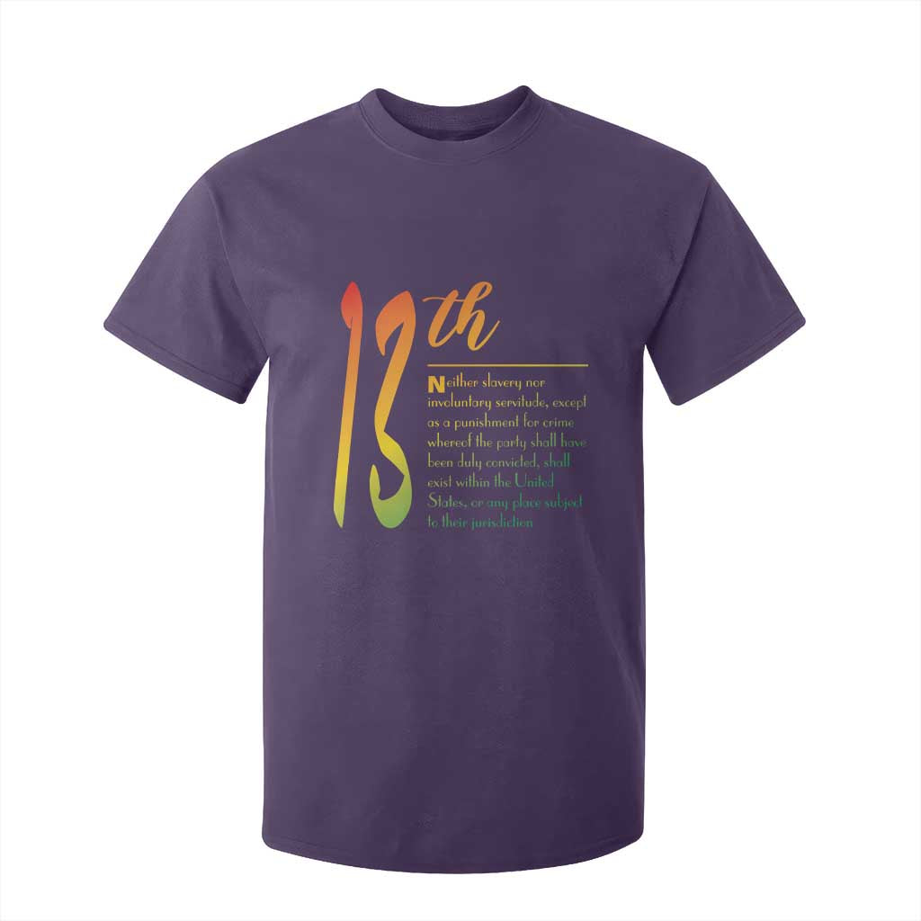 13th Amendment of U.S. Constitution T Shirt For Kid Juneteenth Black History TS11 Purple Print Your Wear